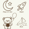 3 Lichtbeige Dubbele Naamballon