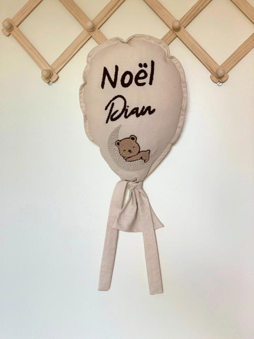 Lichtbeige Dubbele Naamballon